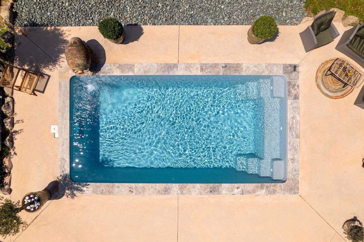 Piscine coque Bahamas posée, 5,70 × 3,20 m